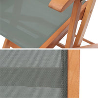 Set di 2 sedie da giardino pieghevoli in legno di eucalipto, verde