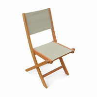 Set di 2 sedie da giardino pieghevoli in legno, grigio bruno