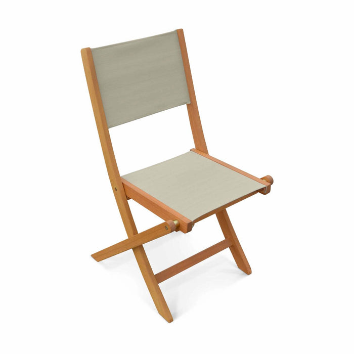 Set di 2 sedie da giardino pieghevoli in legno, grigio bruno