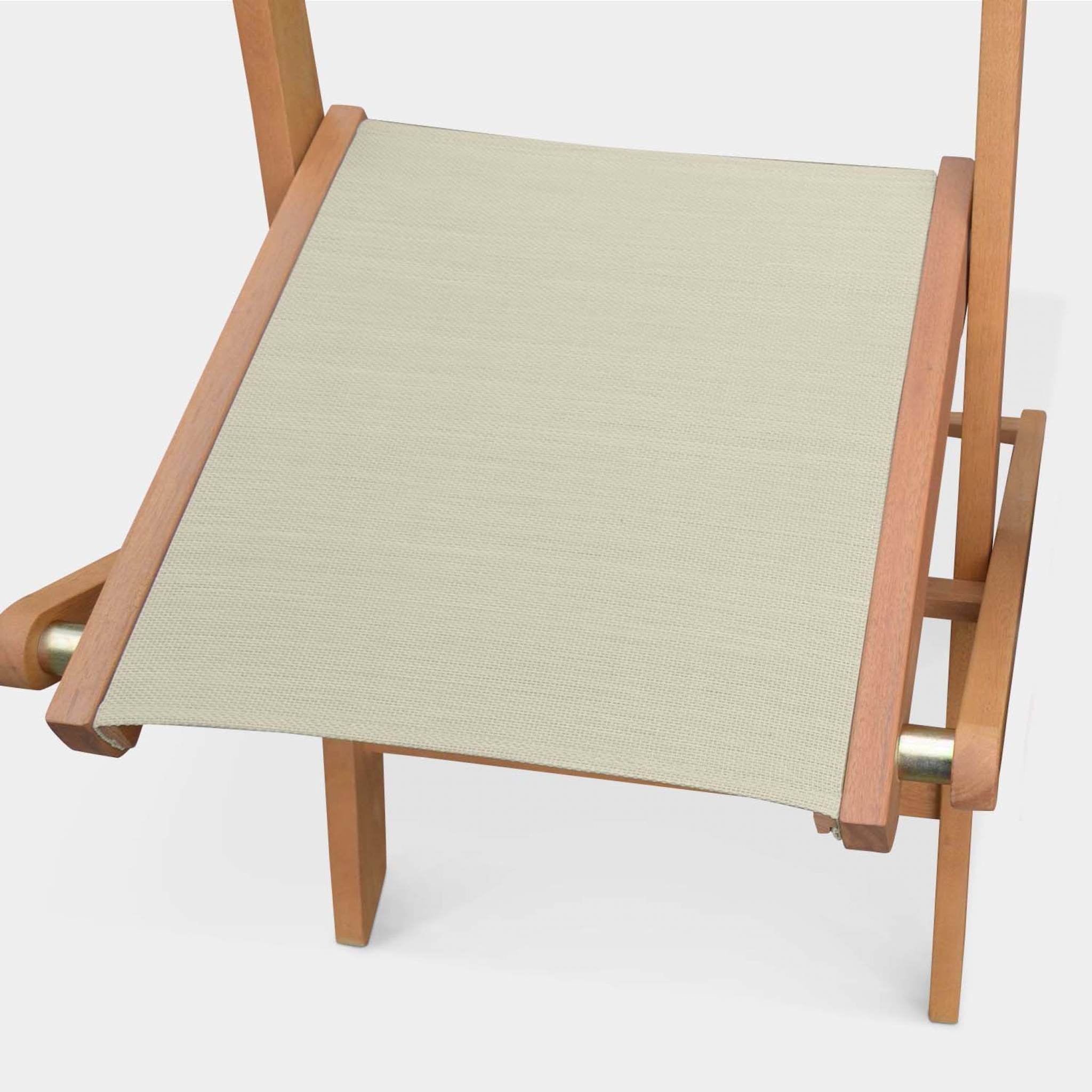 Set di 2 sedie da giardino pieghevoli in legno, grigio bruno