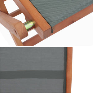 Set di 2 sedie da giardino pieghevoli in legno, verde kaki