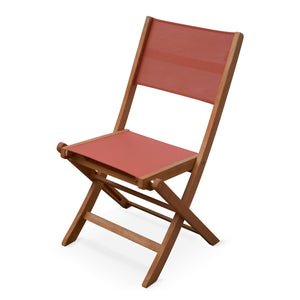 Set di 2 sedie da giardino pieghevoli in legno, terracotta