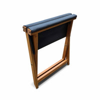 Set di 2 lettino e poggiapiedi in legno di eucalipto, antracite