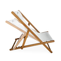 Set di 2 sedie sdraio in legno con cusino poggiatesta, bianco