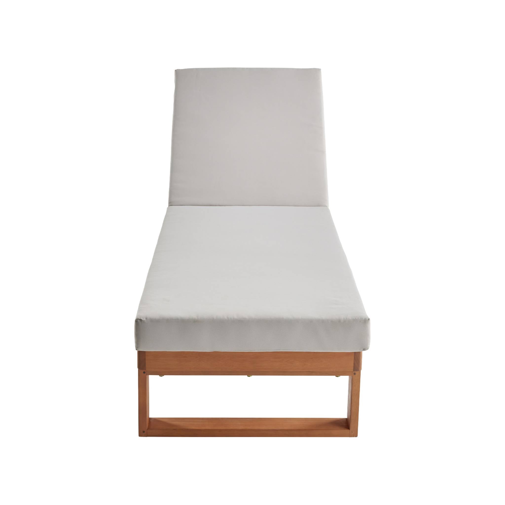 Lettino prendola in legno di eucalipto, multi posizione, beige