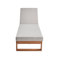 Lettino prendola in legno di eucalipto, multi posizione, beige