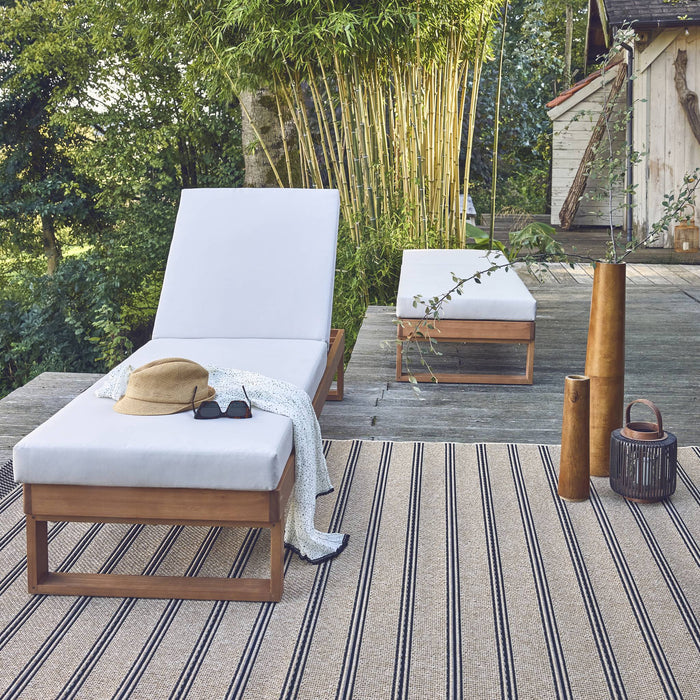 Set di 2 sdraio di legno di eucalipto multiposizione, beige