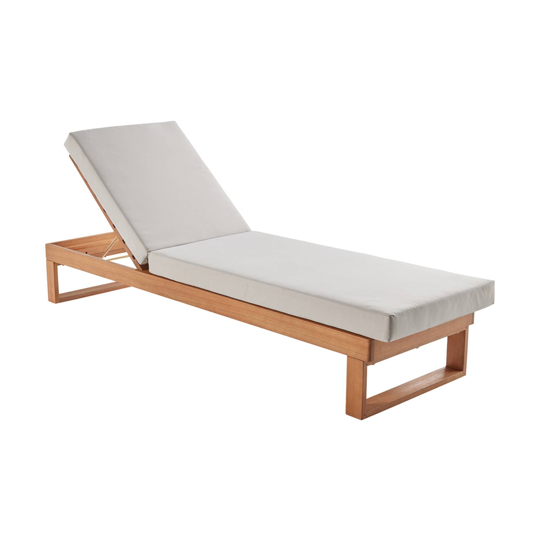 Set di 2 sdraio di legno di eucalipto multiposizione, beige