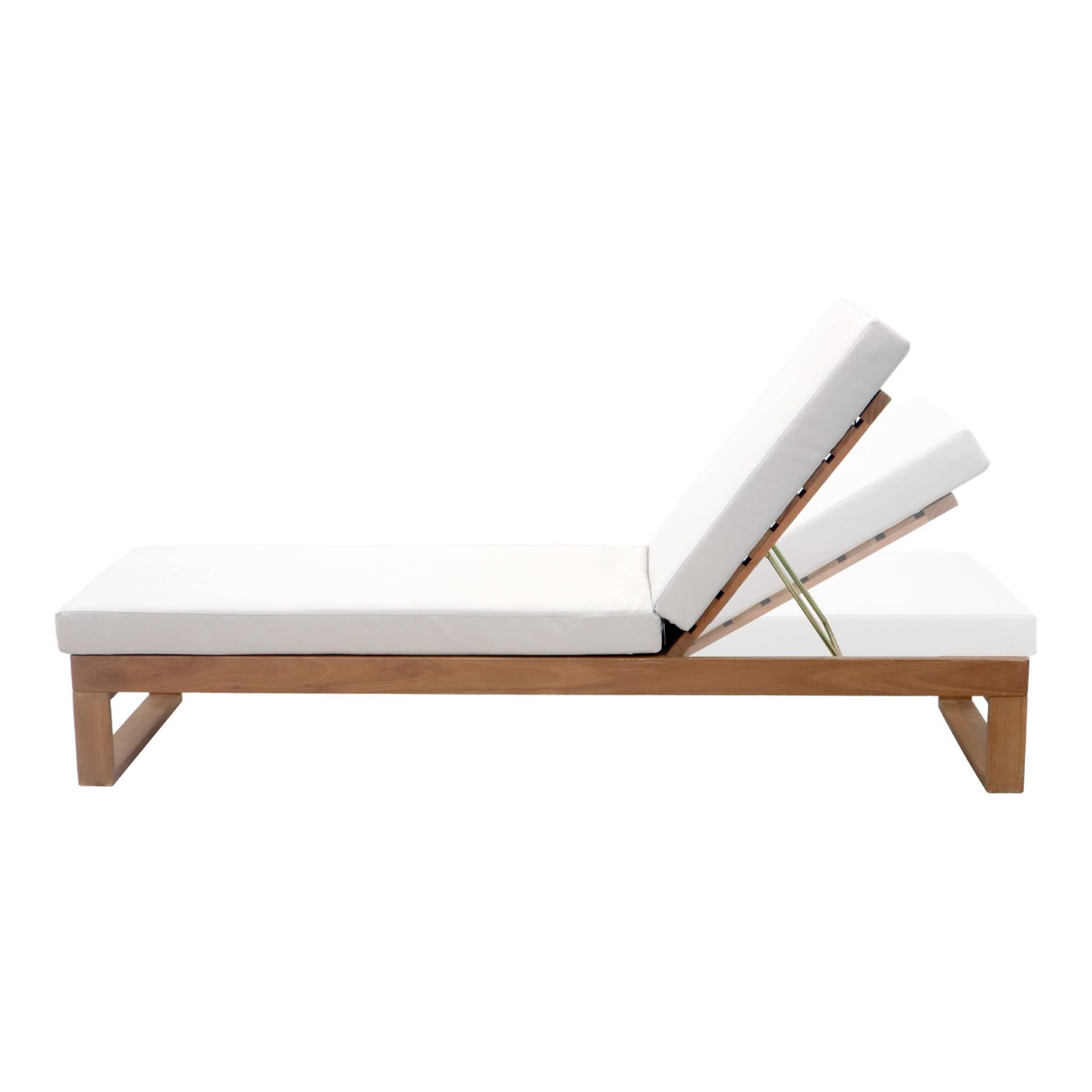 Set di 2 sdraio di legno di eucalipto multiposizione, beige