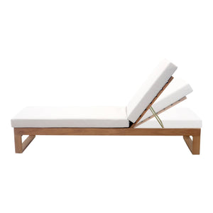 Set di 2 sdraio di legno di eucalipto multiposizione, beige