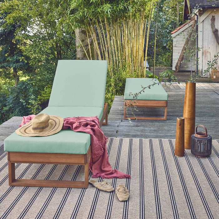 Set di 2 sdraio di legno di eucalipto multiposizione, verde grigio