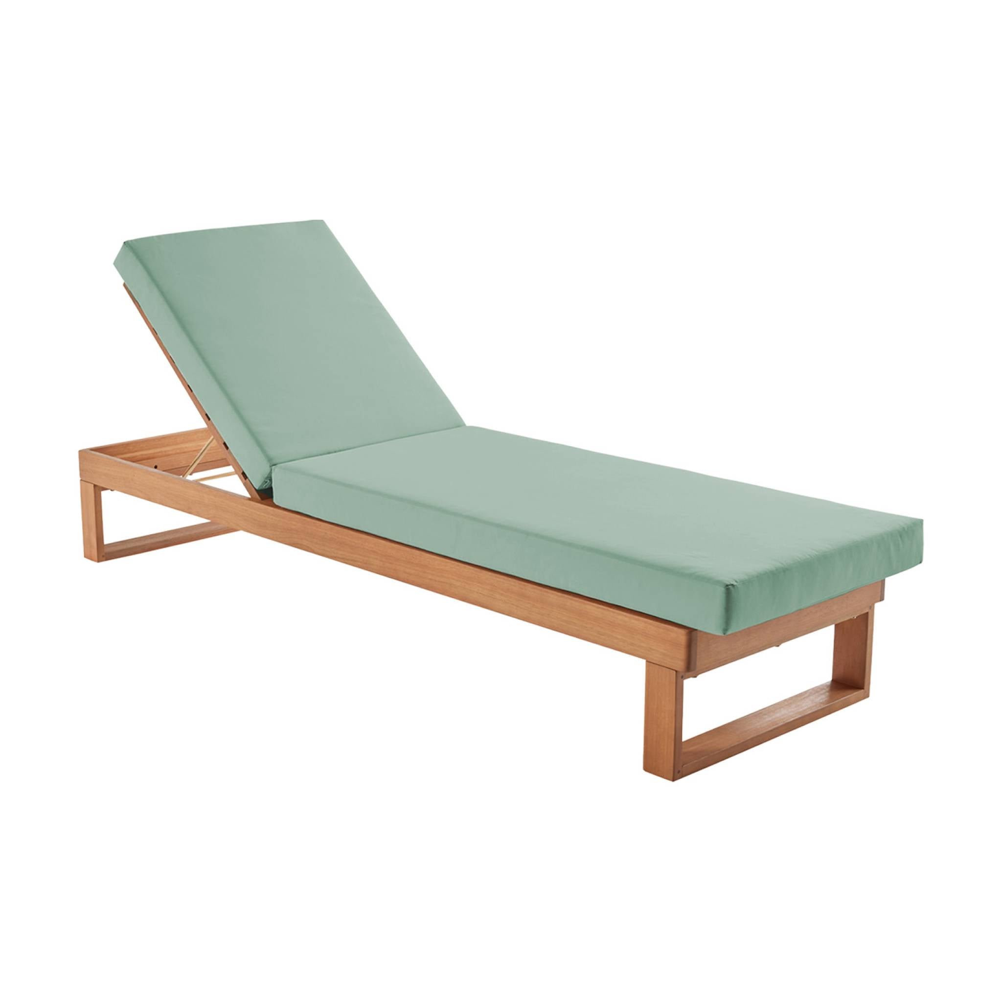 Set di 2 sdraio di legno di eucalipto multiposizione, verde grigio