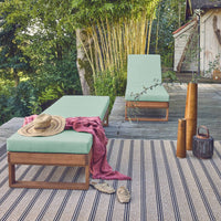 Set di 2 sdraio di legno di eucalipto multiposizione, verde grigio