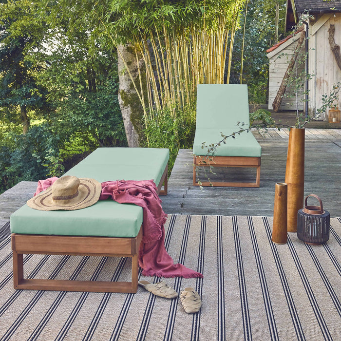 Set di 2 sdraio di legno di eucalipto multiposizione, verde grigio