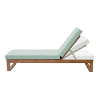 Set di 2 sdraio di legno di eucalipto multiposizione, verde grigio