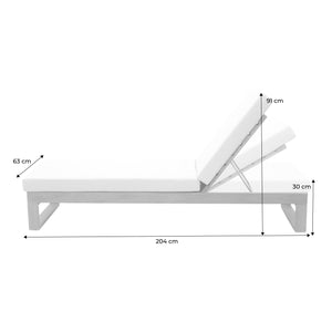 Set di 2 sdraio di legno di eucalipto multiposizione, verde grigio