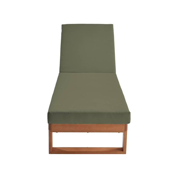 Set di 2 sdraio di legno di eucalipto multiposizione, verde kaki