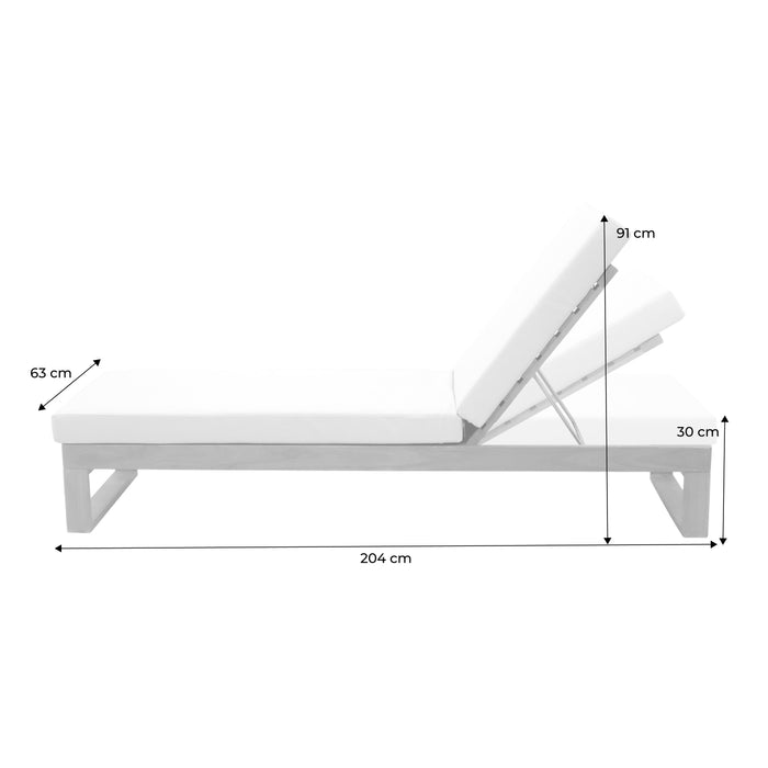Set di 2 sdraio di legno di eucalipto multiposizione, verde kaki