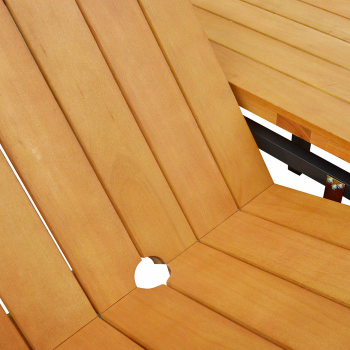 Tavolo da giardino allungabile in legno e alluminio da 8 a 10 posti,