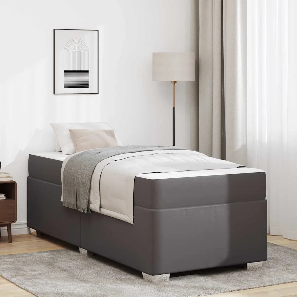 vidaXL Struttura del letto Grigio 100 x 200 cm Pelle sintetica
