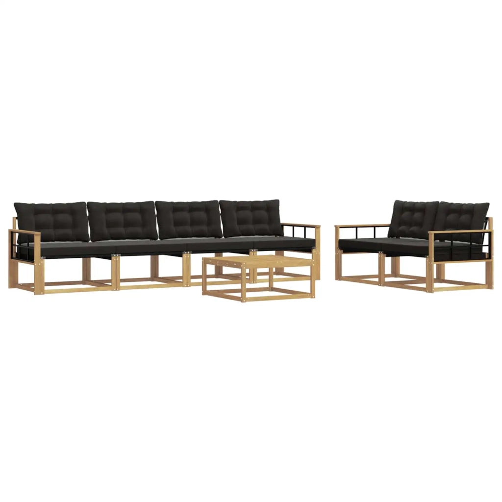 Set di divani da esterno 7 pz Bianco e Nero 3388450