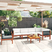 Set da giardino 7 pezzi con cuscini crema 63x63 cm 3057905