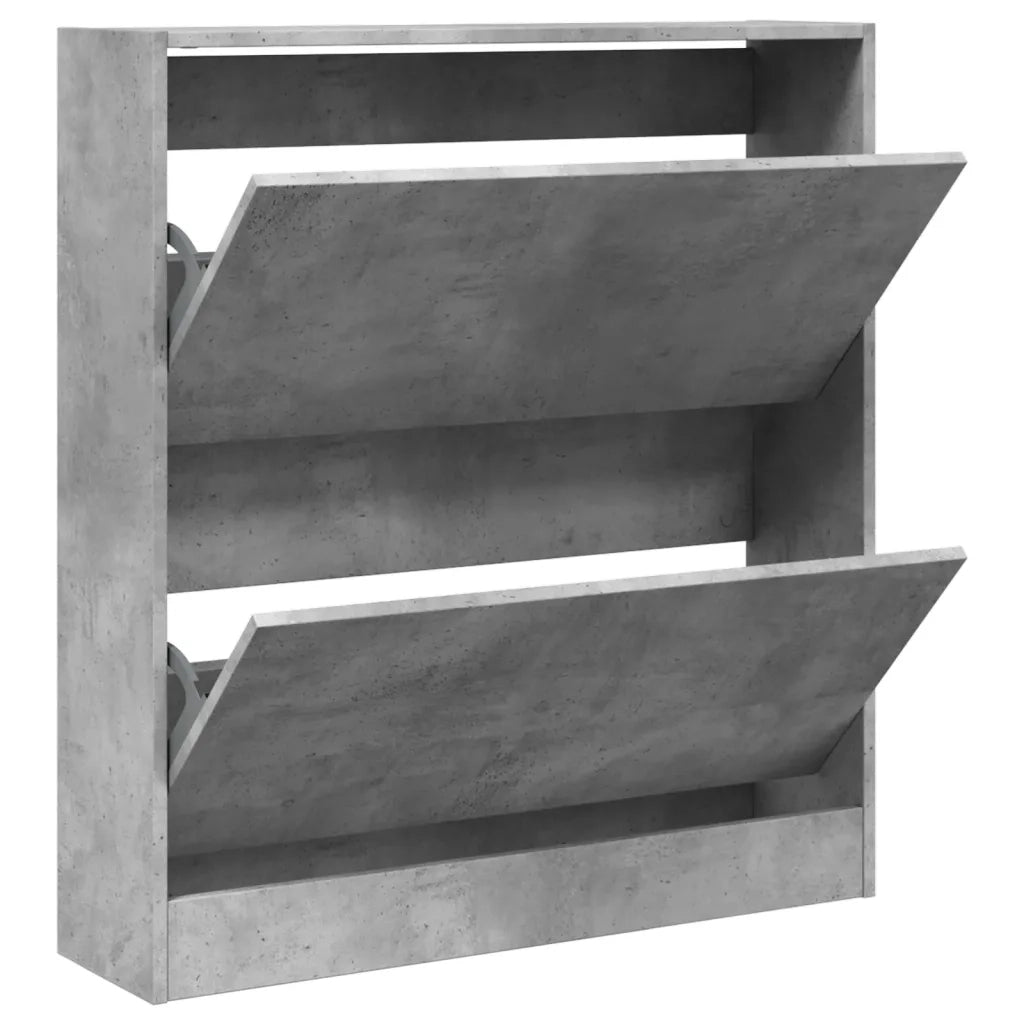 Scarpiera-Scaffale per scarpe Grigio Cemento 80x21x87,5 cm in Legno Multistrato