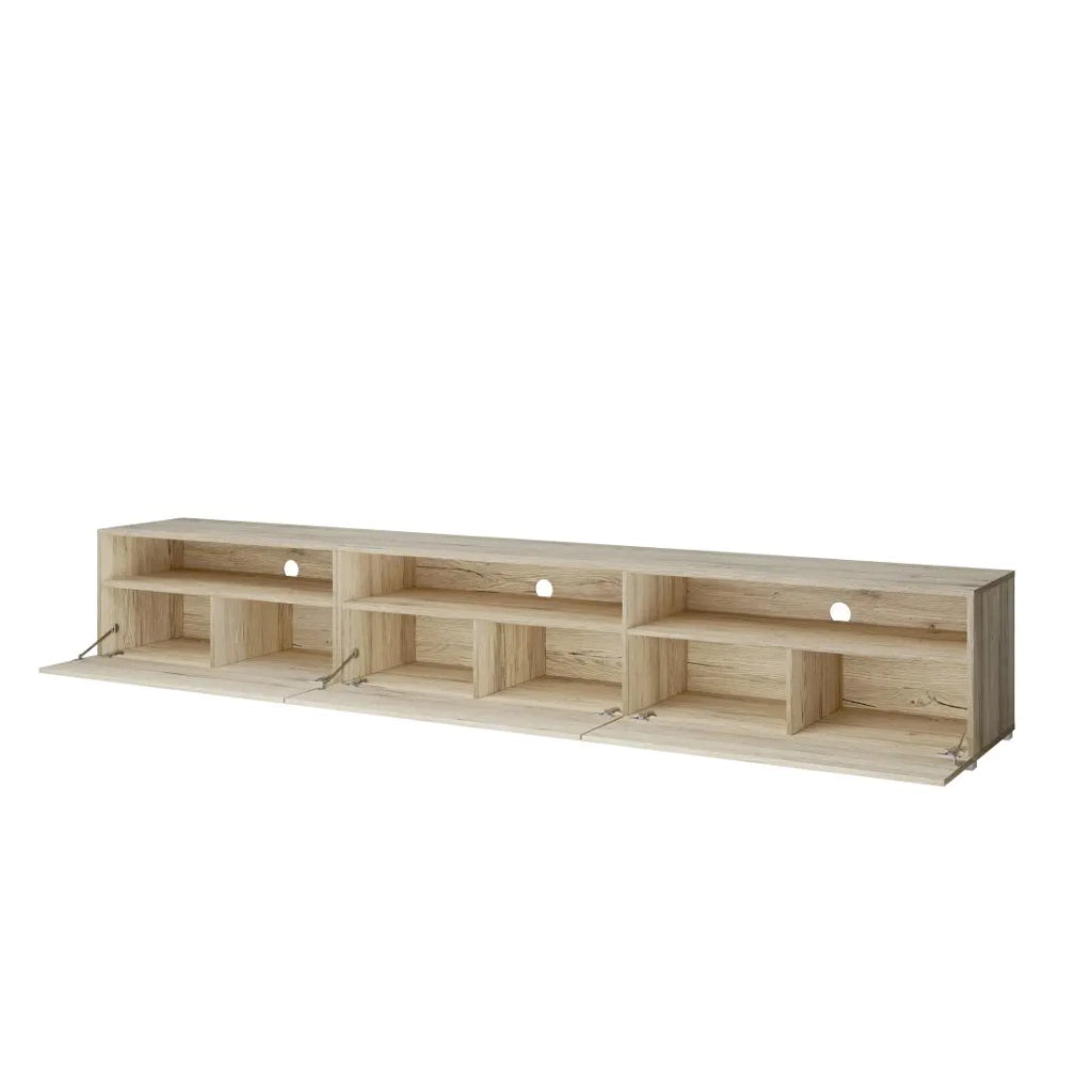 Mobile TV XL RAMOS – 270 cm – Rovere – 3 ante ribaltabili e 3 vani – Da appoggiare o da appendere