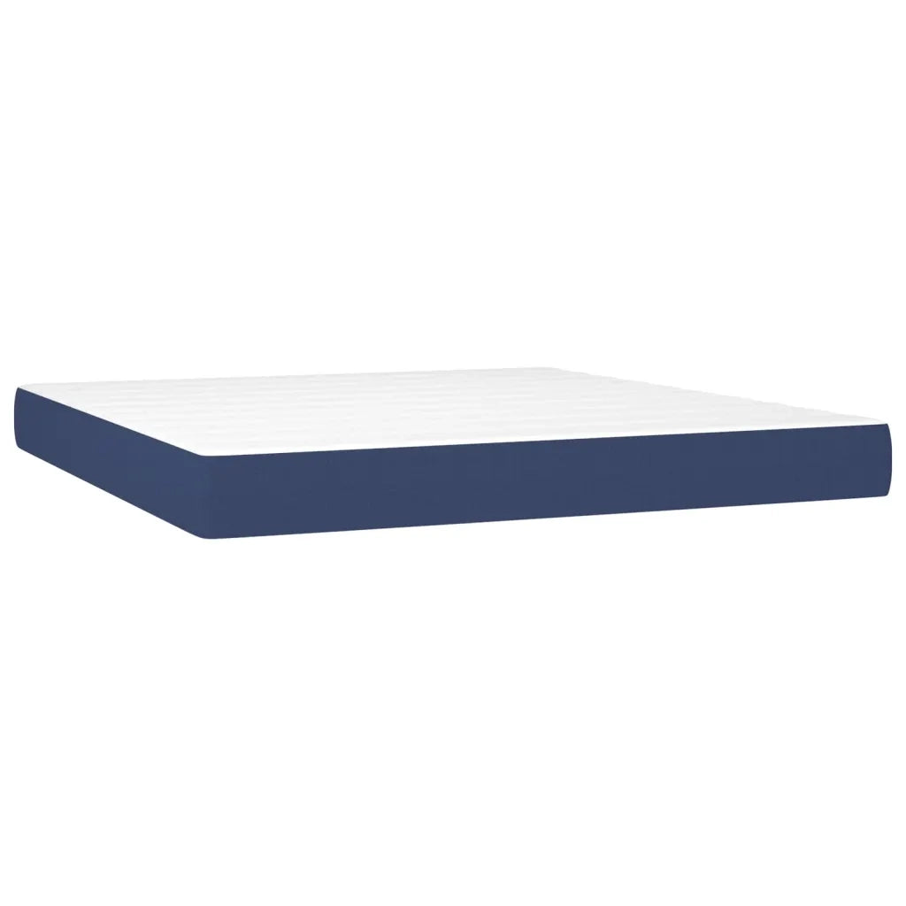 Letto a Molle con Materasso e LED Blu 160x200 cm in Tessuto cod mxl 35498