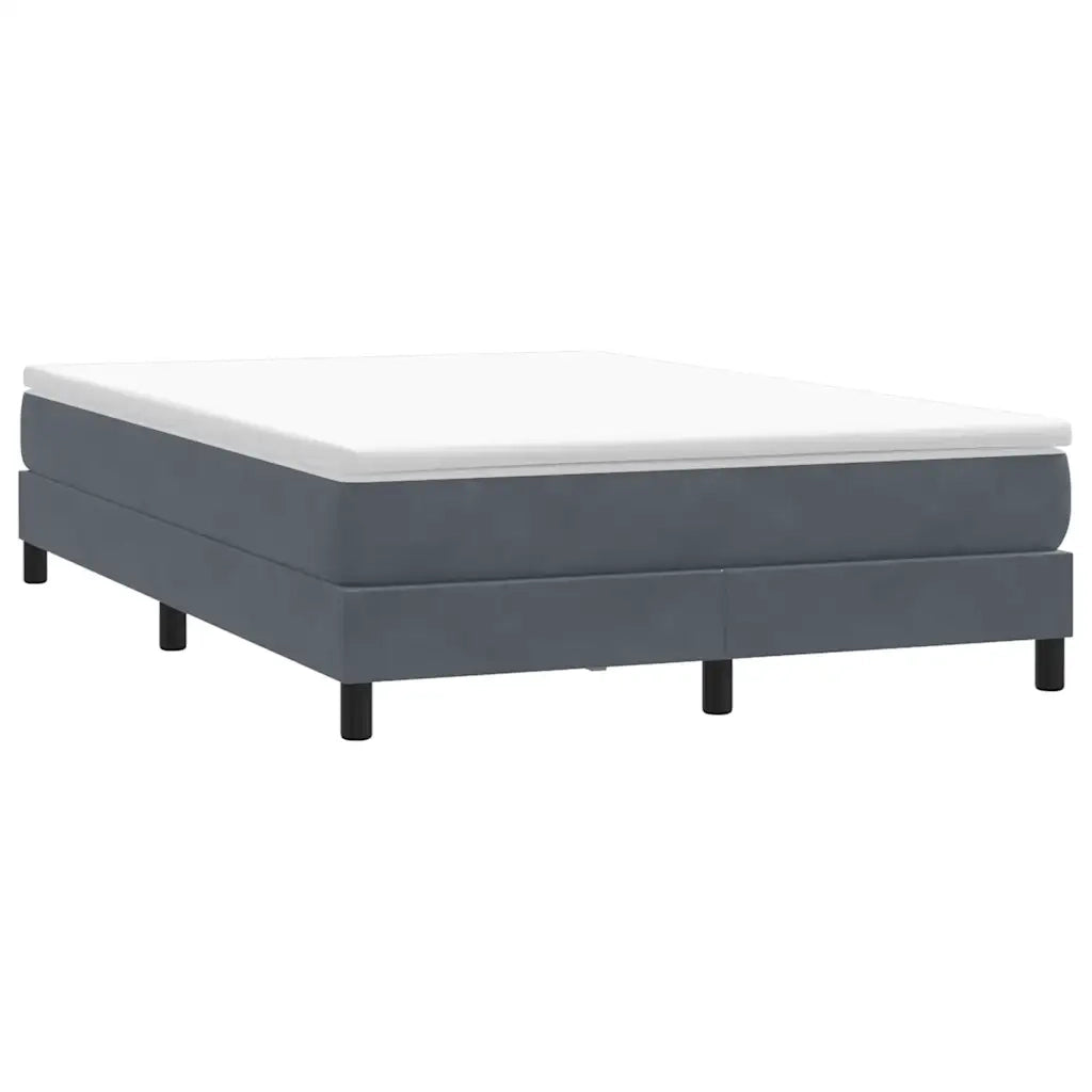vidaXL Giroletto a Molle con Materasso Grigio Scuro 160x210 cm Velluto