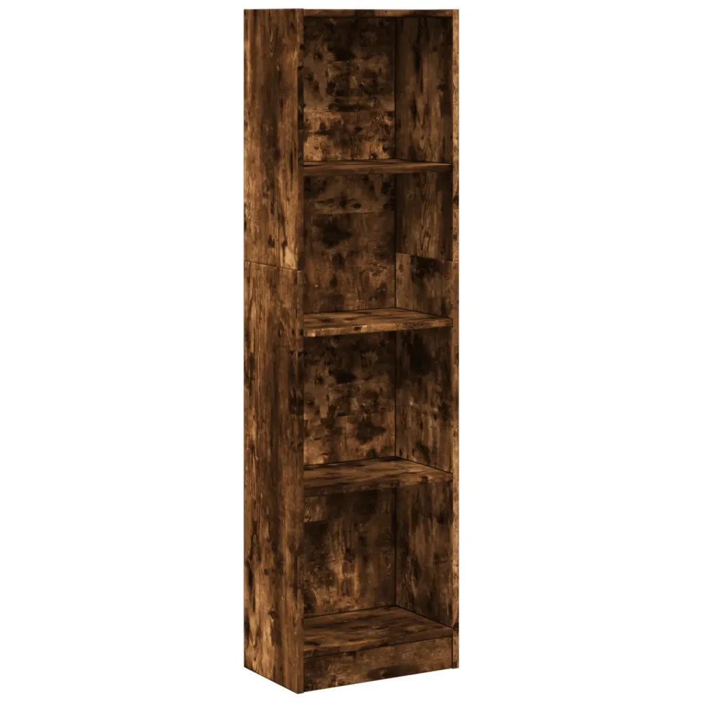 Libreria-Scaffale per Libri-Mobile di Stoccaggio Rovere Fumo 40x24x176 cm in Legno Multistrato