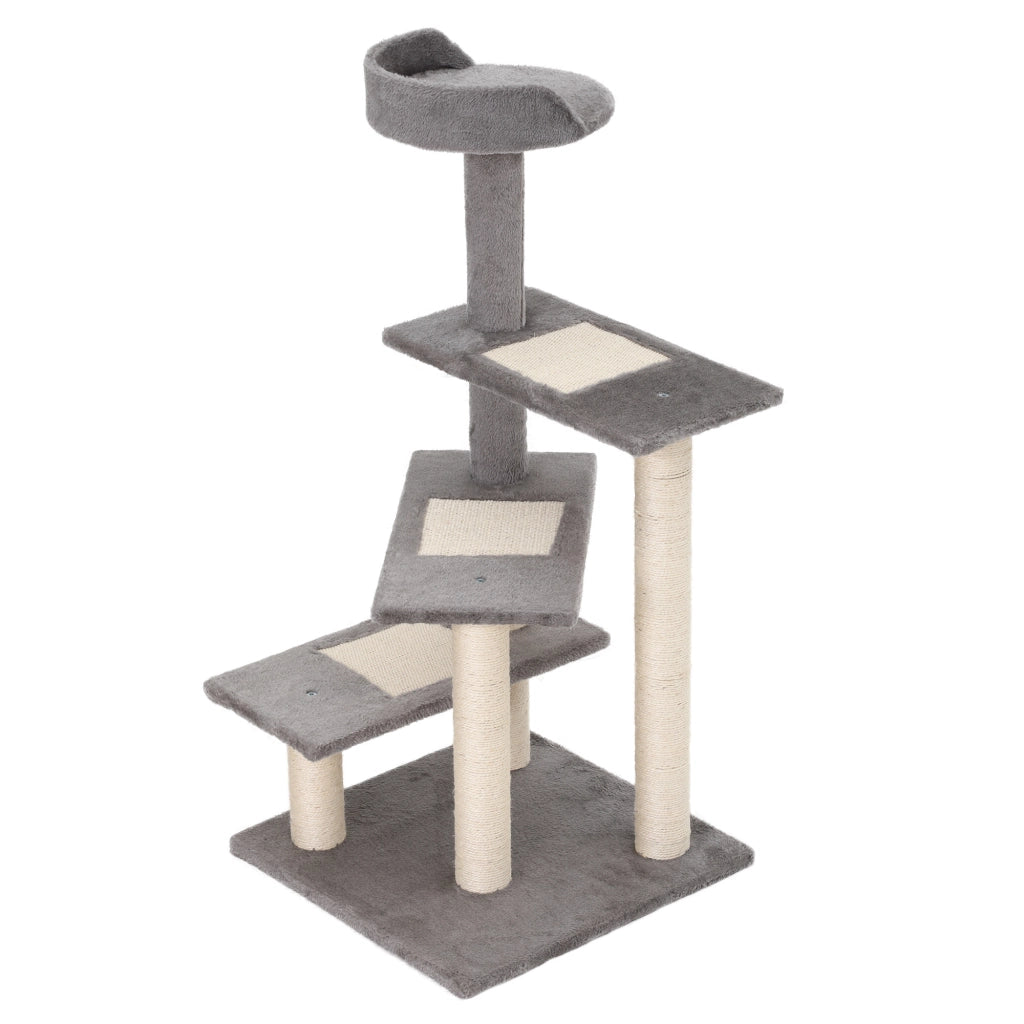 Tiragraffi per Gatti con Lettino ¨C zephmum ¨C Grigio, Peluche, 100cm