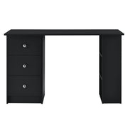 Scrivania/postazione di lavoro per computer con 3 cassetti legno rivestito in melaminico 120 cm nero 03_0004713