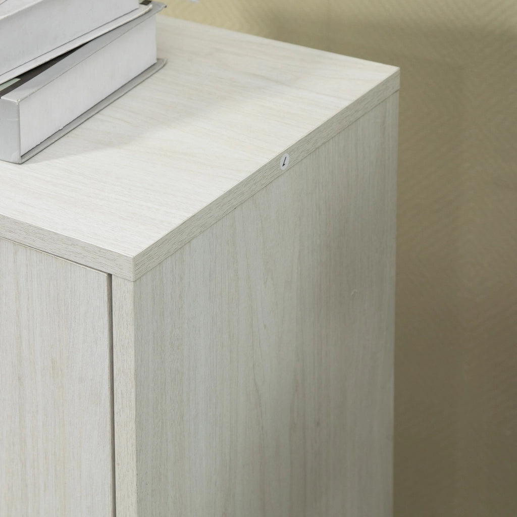Mobile Bagno con 4 Cassetti e Armadietto 54x29x83 cm Maniglie Ritagliate in Legno Bianco