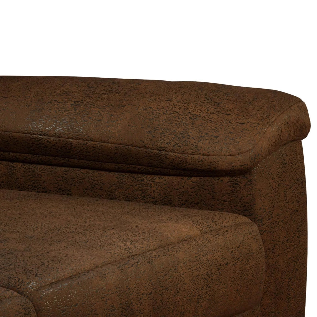 Divano Marrone 214 x 90 x 95 cm Pelle Scamosciata Sintetica 42040983