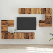 vidaXL Set mobile TV 8 pcs Legno vecchio Media 30.5 x 30 x 30 cm