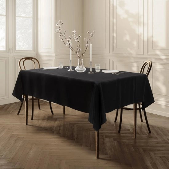 Tavolino Coprente - Manutenzione Facile - Rettilineo 140 x 180 cm - Poliestere - Nero - Tessuto di Alta Qualità - Avvertimento di Sicurezza - Copertura per Tavolo