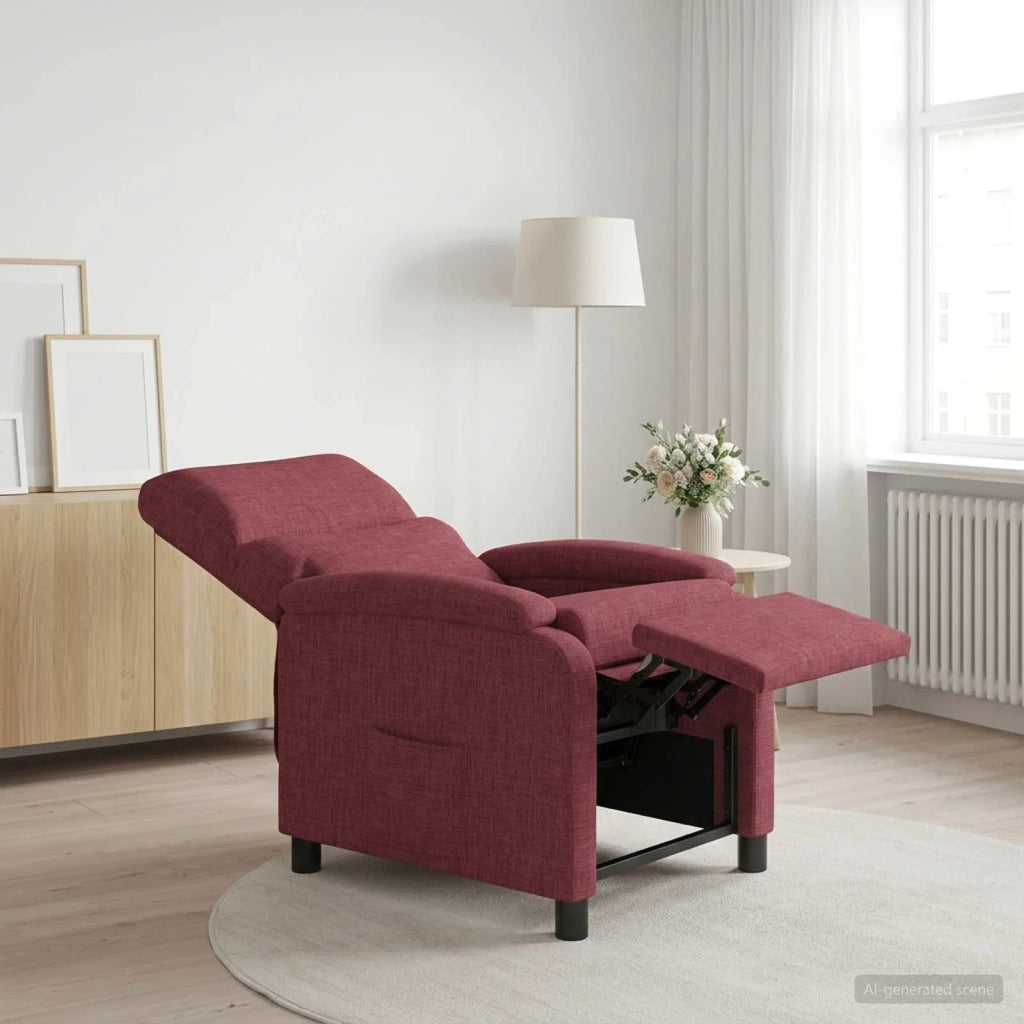 Divano Sedia-Poltrona reclinabile Rosso Vino Tessuto 443422
