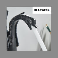 ADRIAN | Rubinetteria da bagno di design in acciaio inox con effetto cigno per lavabo lussuoso nero opaco ristorazione | miscelatore bagno 2 attacchi