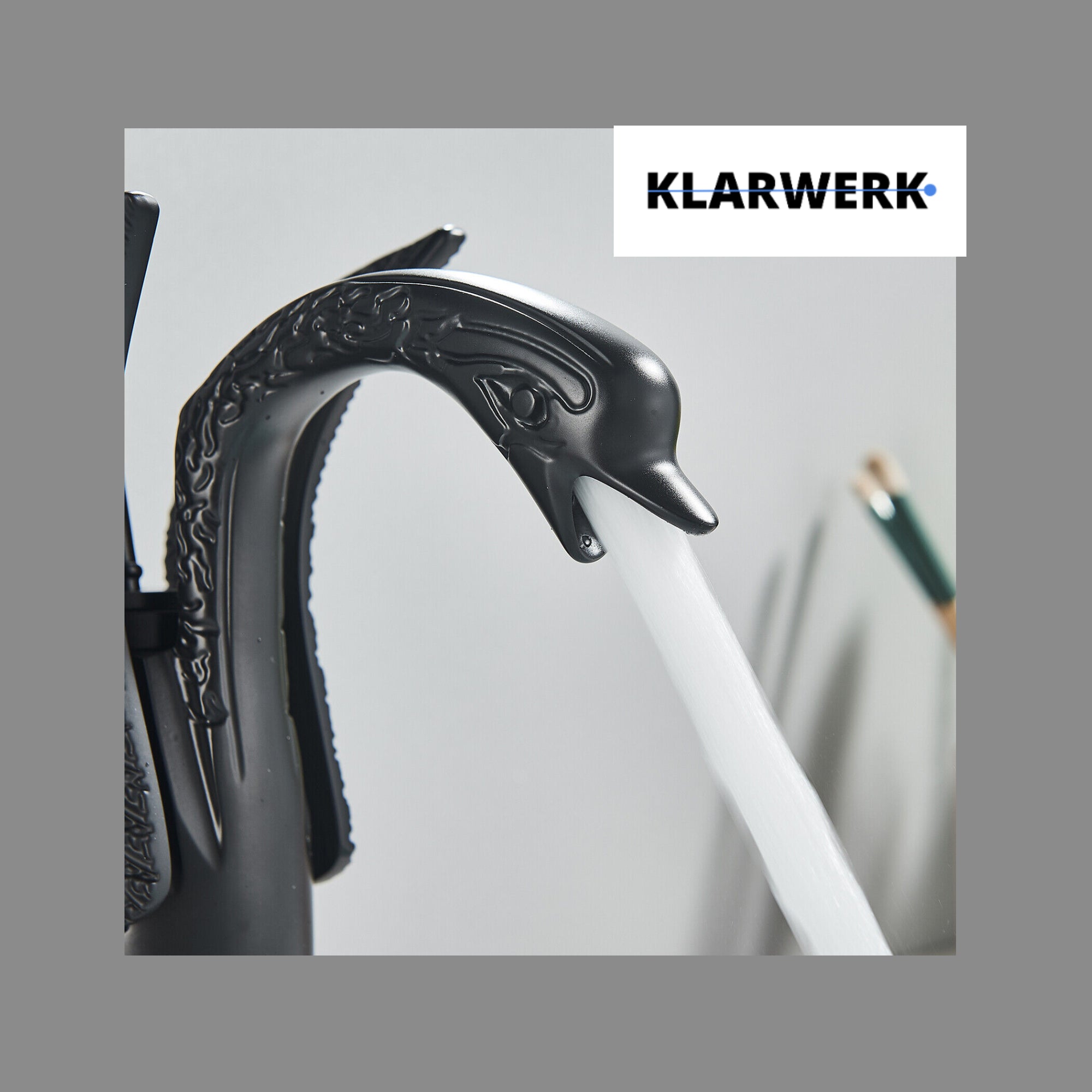 ADRIAN | Rubinetteria da bagno di design in acciaio inox con effetto cigno per lavabo lussuoso nero opaco ristorazione | miscelatore bagno 2 attacchi