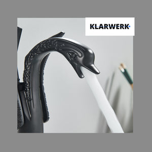 ADRIAN | Rubinetteria da bagno di design in acciaio inox con effetto cigno per lavabo lussuoso nero opaco ristorazione | miscelatore bagno 2 attacchi