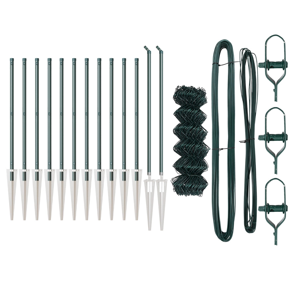 Recinzione a Maglie Set di 2 Verde Metallo 0.8 x 25 m Durevole