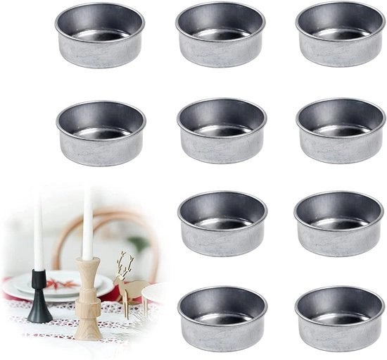 Decorativi inserti di cera, mini contenitori di cera in metallo, standard di cera DIY per alberi di cera e contenitori di cera per bar, perfetti per le feste e la decorazione.