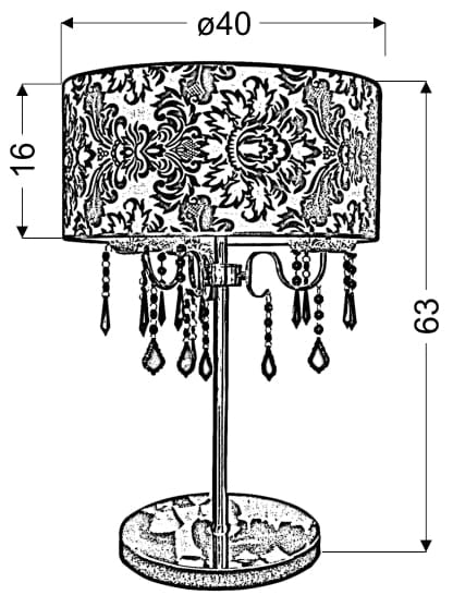 Lampada da tavolo Candellux Astor 43-80540 cromata