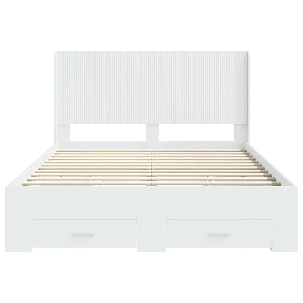 Struttura del letto con stoccaggio e testata Bianco 3414109