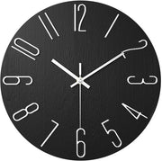 Orologio da parete moderno a 30cm senza ticchettio, orologio da parete senza ticchettio, orologio da parete a cifre 3D senza cornice, orologio da parete sottile per soggiorno, cucina, ufficio, camera da letto (nero)