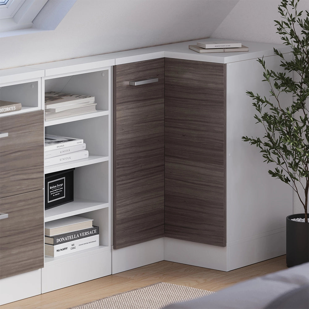 Mobile sottotetto Mobile angolare Rion Grigio nobile/Bianco 75.6 x 83.8 cm con 1 porta Vicco