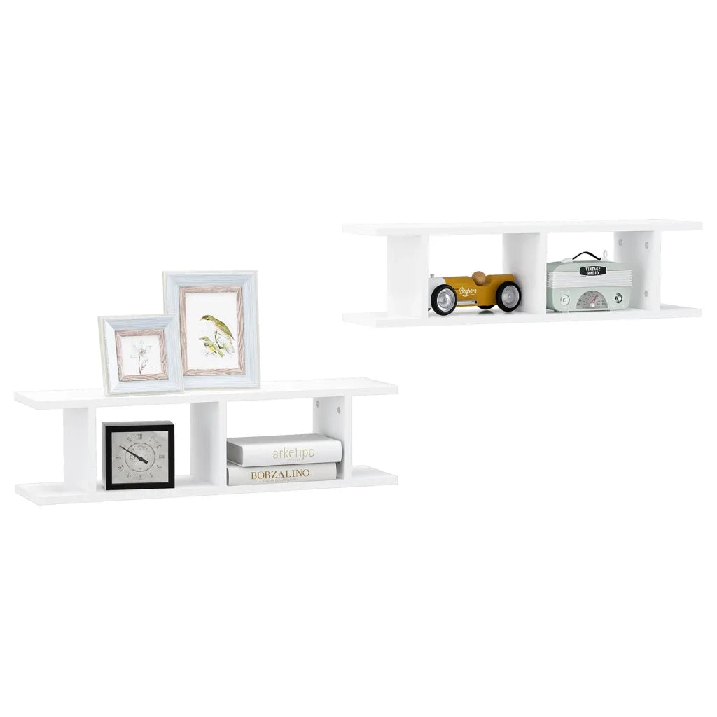 Mensole Parete a Cubo 2 pz Bianco 78x18x20 cm in Multistrato cod mxl 74106