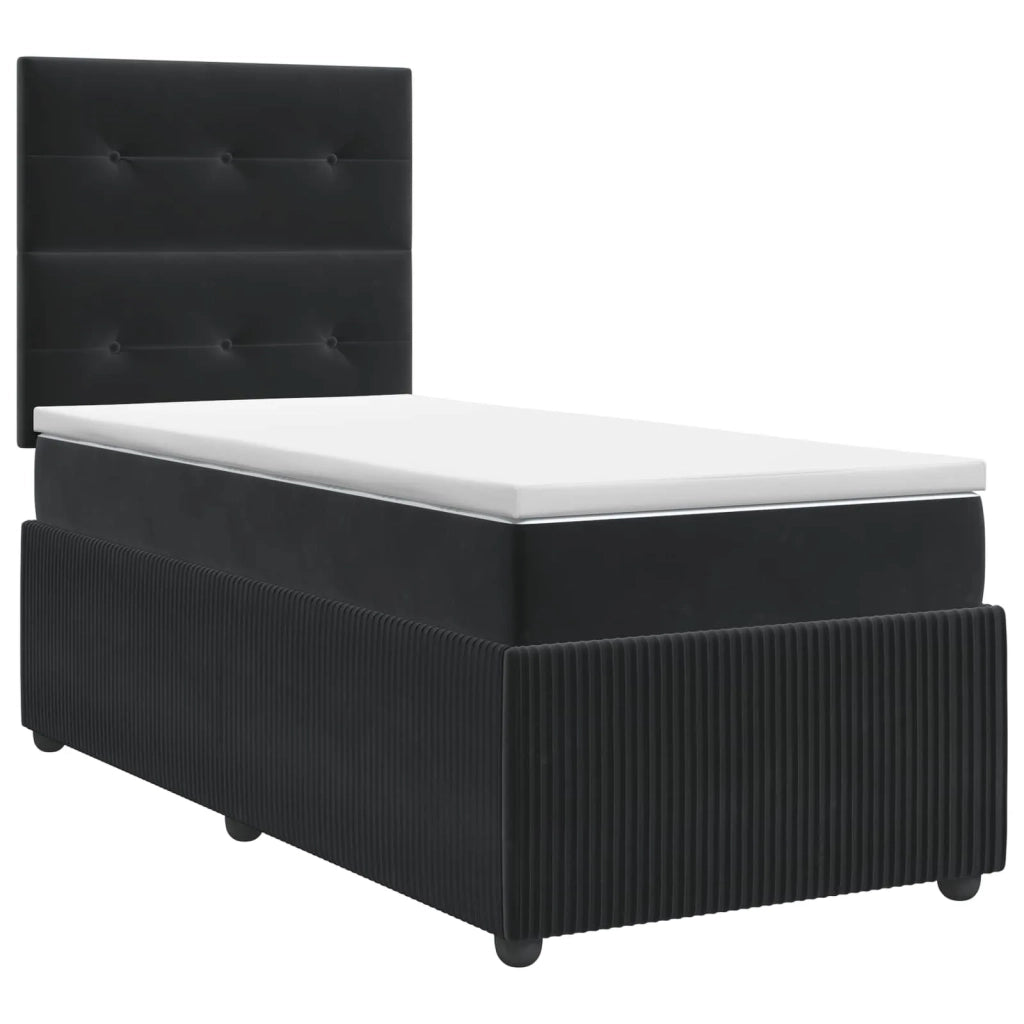 Letto box spring con materasso Nero 90 x 190 cm Velluto 3454513