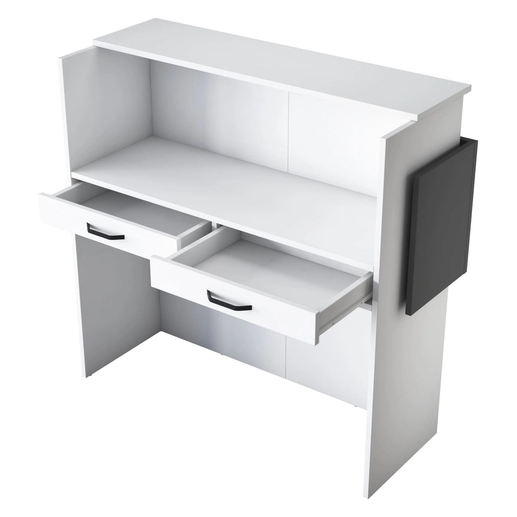 Volano, Scrivania un Ripiano, 110x40x110h cm Bianco